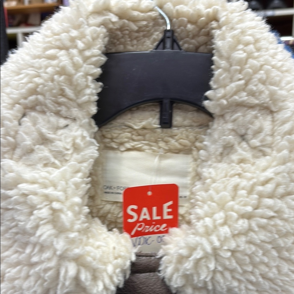 Brown Shearling Leather Jacket Viscose 71% Polyes… - image 2